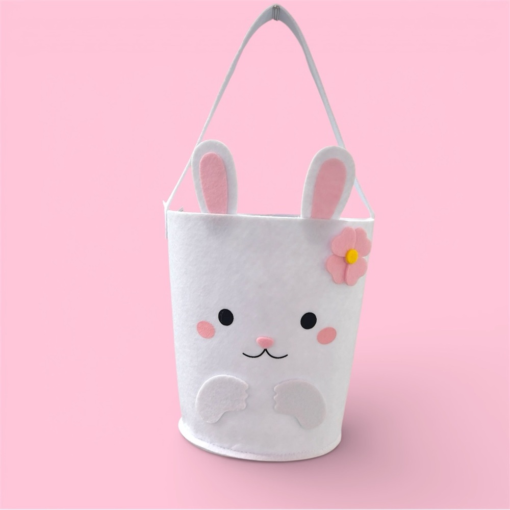Easter Buckets Colorful Felt Basket with 10 Piece Assorted  Easter Eggs
